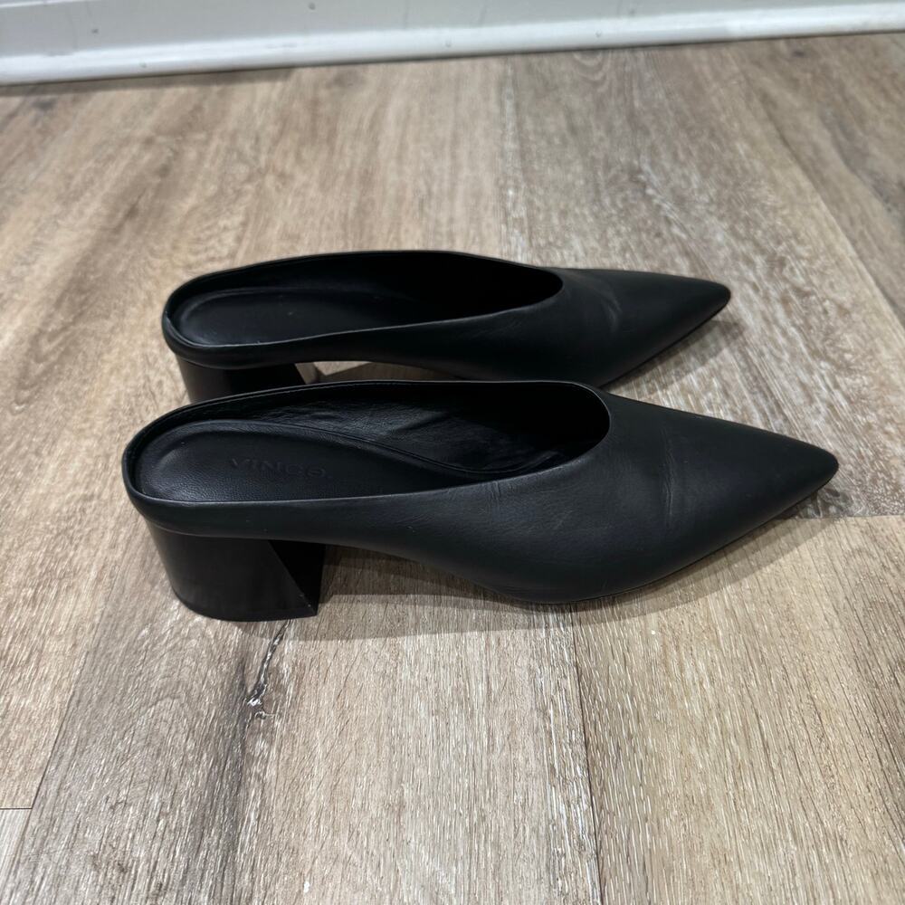 Vince Ralston Leather Mule Black Size 8